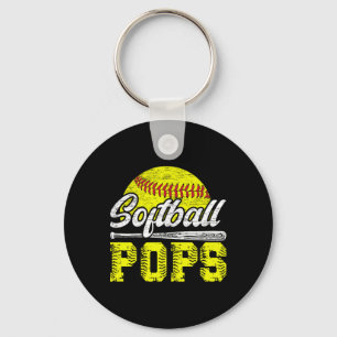 Softball Pops Grandpa Pops Of A Softball Player Po Key Ring