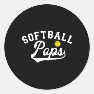 Softball Pops Of A Softball Player Pops Classic Round Sticker