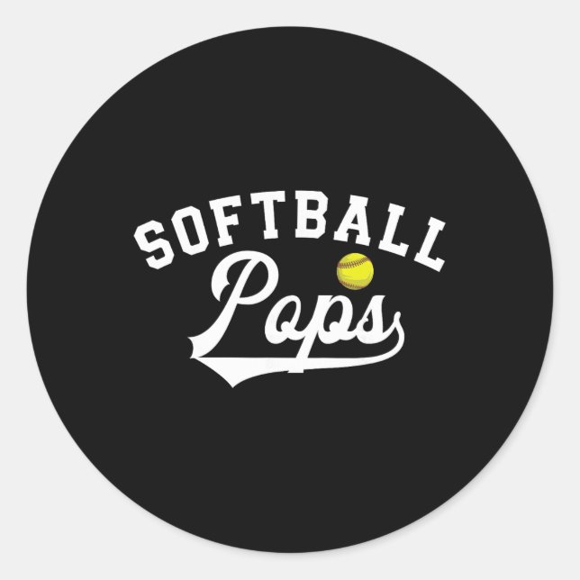 Softball Pops Of A Softball Player Pops  Classic Round Sticker (Front)