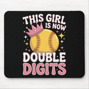 Softball Princess This Girl Is Now 10 Double Digit Mouse Pad