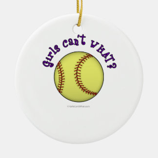 Softball-Purple Ceramic Tree Decoration