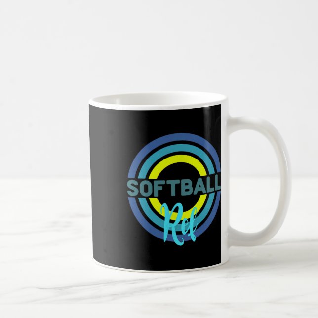 Softball Ref With Modern Softball Circles  Coffee Mug (Right)