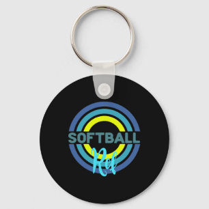 Softball Ref With Modern Softball Circles Key Ring