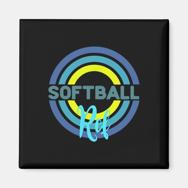 Softball Ref With Modern Softball Circles  Magnet (Front)