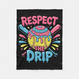 Softball Respect The Drip - Cute Softball Player Fleece Blanket