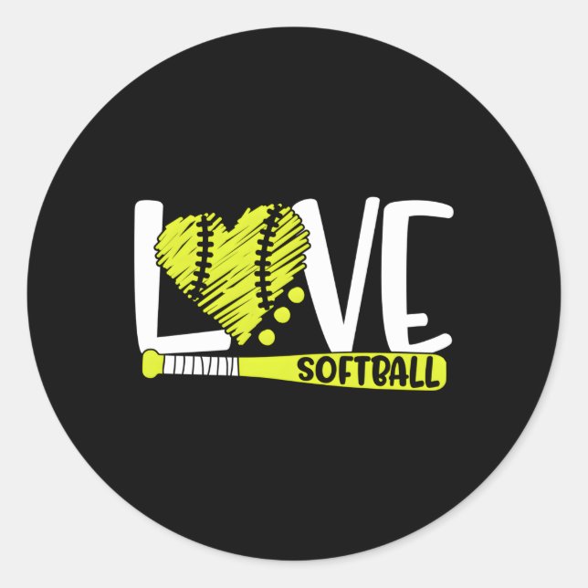 Softball Saying For N And Classic Round Sticker (Front)