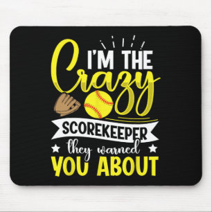 Softball Scorekeeper Design For A Score Book Keepe Mouse Pad