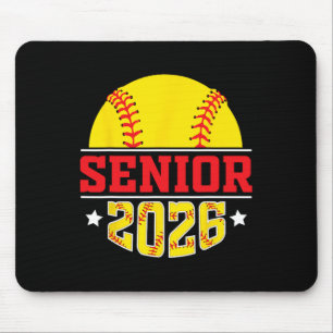 Softball Senior 2026 Cl Of 26 Senior Softball Girl Mouse Pad