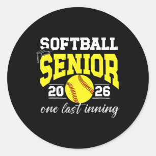 Softball Senior 2026 Last Inning Senior Softball P Classic Round Sticker