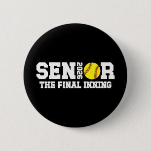 Softball Senior 2026 Proud Senior Softball Player 6 Cm Round Badge