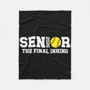 Softball Senior 2026 Proud Senior Softball Player Fleece Blanket
