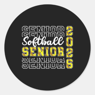 Softball Senior 2026 Senior Softball Player 2026 Classic Round Sticker