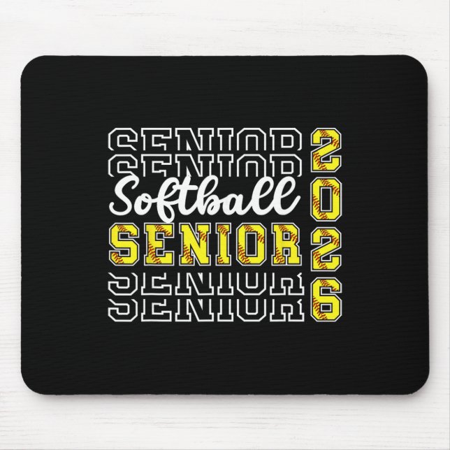 Softball Senior 2026 Senior Softball Player 2026 _ Mouse Pad (Front)
