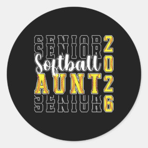 Softball Senior Aunt Of A Senior Softball Player A Classic Round Sticker