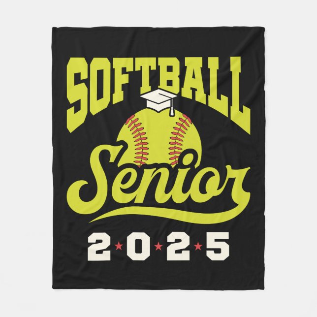 Softball Senior Class of 2025 Fleece Blanket (Front)