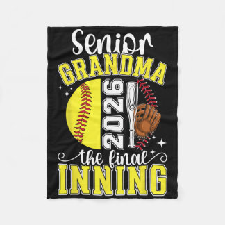 Softball Senior Grandma 2026 Softball Senior Grand Fleece Blanket