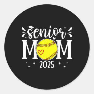 Softball Senior Mom Of A Senior Softball Player Mo Classic Round Sticker