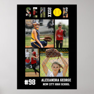 Softball Senior Night Graduation Player Poster
