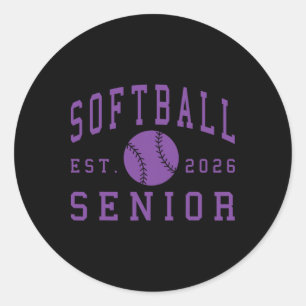 Softball Senior Night Softball Senior 2026 Graduat Classic Round Sticker