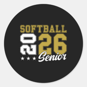 Softball Senior Night Softball Senior 2026 Graduat Classic Round Sticker