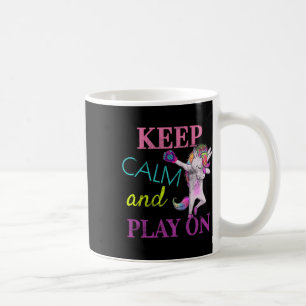 Softball Shirt Unicorn Dabbing Girls Keep Calm And Coffee Mug