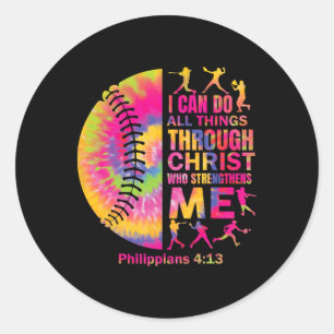 Softball-shirt Women Girls Teen Christian Christ T Classic Round Sticker