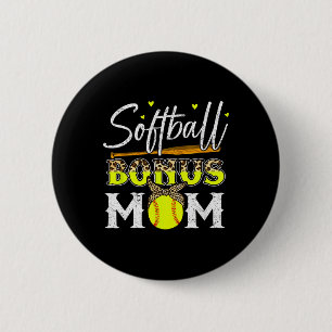 Softball Shirt Women Stepmom Softball Bonus Mom 6 Cm Round Badge