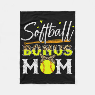 Softball Shirt Women Stepmom Softball Bonus Mom Fleece Blanket