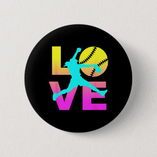 Softball Shirts For Girls Love  6 Cm Round Badge