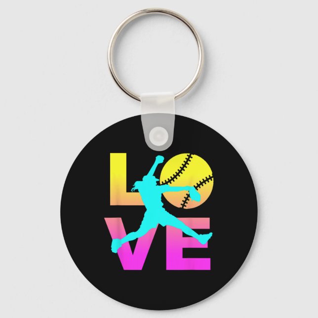 Softball Shirts For Girls Love  Key Ring (Front)