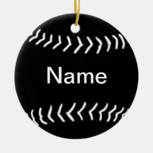 Softball Silhouette Ornament Black