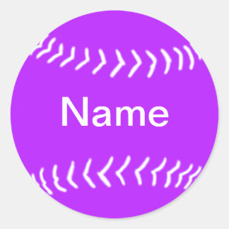 Softball Silhouette Sticker Purple