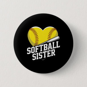 Softball Sister Cheer Squad For Girls Fastpitch Fa 6 Cm Round Badge