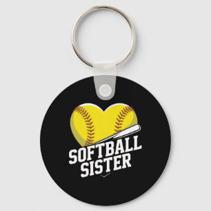 Softball Sister Cheer Squad For Girls Fastpitch Fa Key Ring