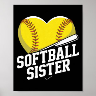 Softball Sister Cheer Squad For Girls Fastpitch Fa Poster