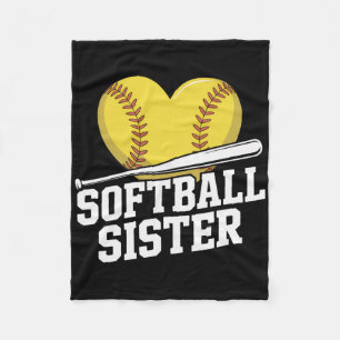Softball Sister Fastpitch Family Matching Fan Fleece Blanket