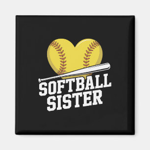 Softball Sister Fastpitch Family Matching Fan Magnet