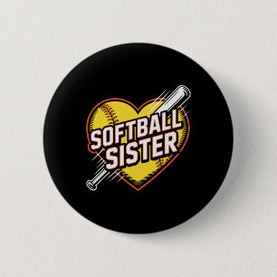 Softball Sister Pride Fastpitch Families Love Game 6 Cm Round Badge