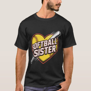 Softball Sister Pride Fastpitch Families Love Game T-Shirt