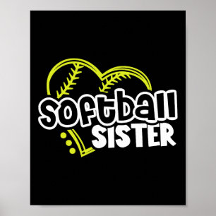 Softball Sister Shirts Gifts For Teen Girls Sister Poster