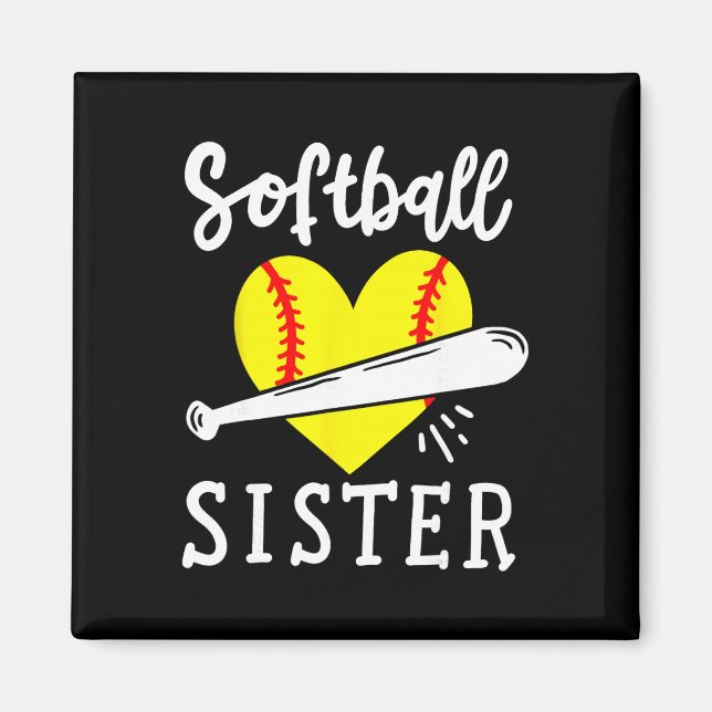 Softball Sister Softball Player _1  Magnet (Front)