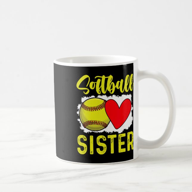 Softball Sister Softball Player  Coffee Mug (Right)