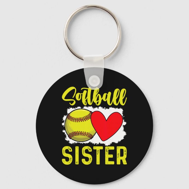 Softball Sister Softball Player  Key Ring (Front)