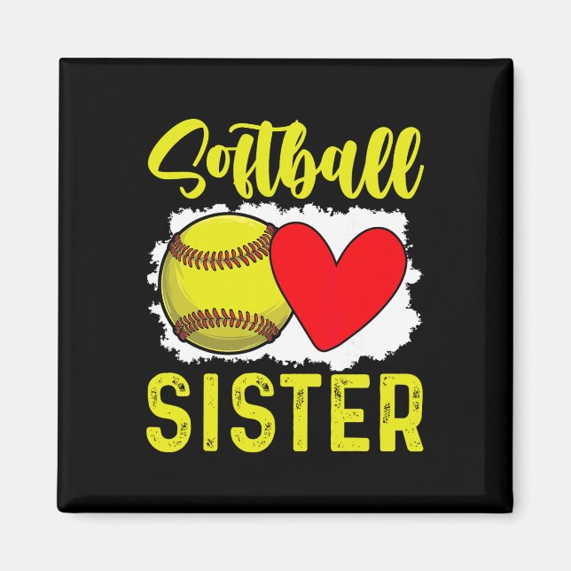 Softball Sister Softball Player  Magnet (Front)