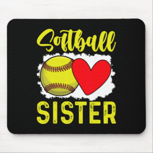 Softball Sister Softball Player Mouse Pad