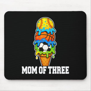 Softball Soccer Basketball Mom Ice Cream Summer Ga Mouse Pad