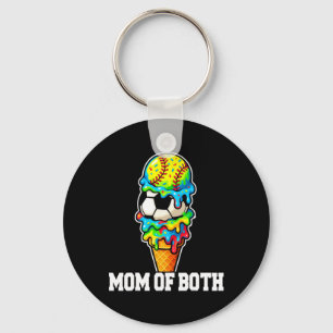 Softball Soccer Mom Ice Cream Drip Summer Game Day Key Ring
