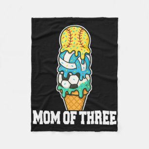 Softball Soccer Volleyball Mom Ice Cream Summer Ga Fleece Blanket