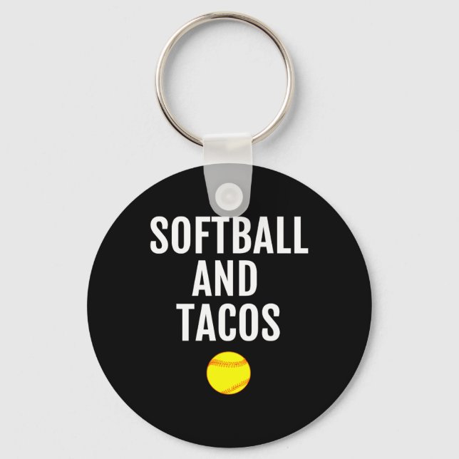 Softball - Softball And Tacos Funny Softball Tee  Key Ring (Front)