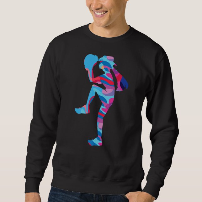 Softball Softball Game Colourful Graphic Sweatshirt (Front)